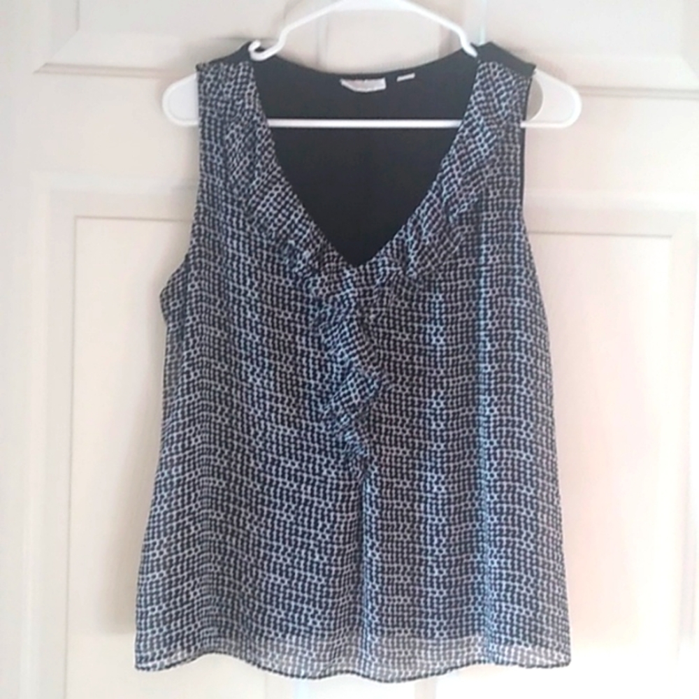 Sleeveless ruffle blouse